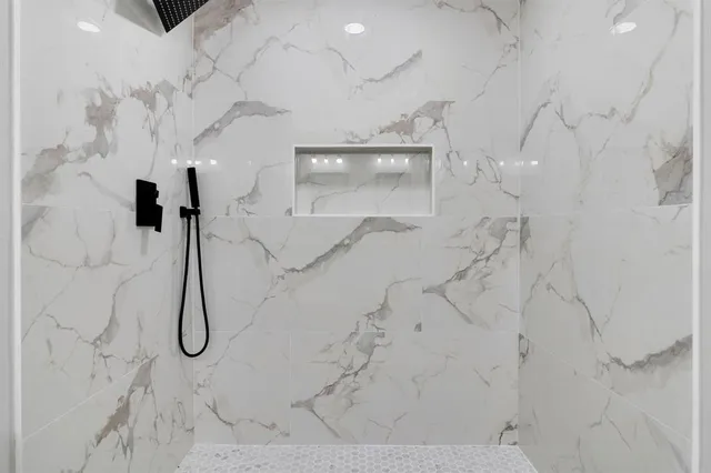 a bathroom with a shower