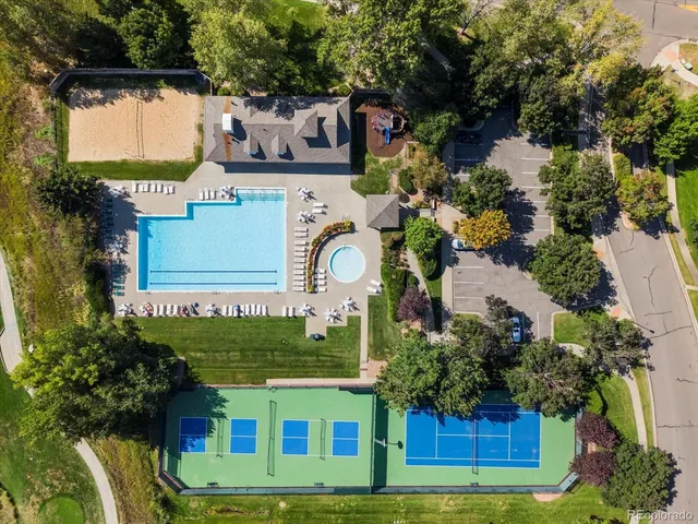 an outdoor view with patio