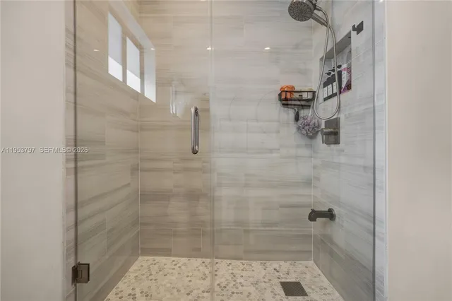 a bathroom with a shower