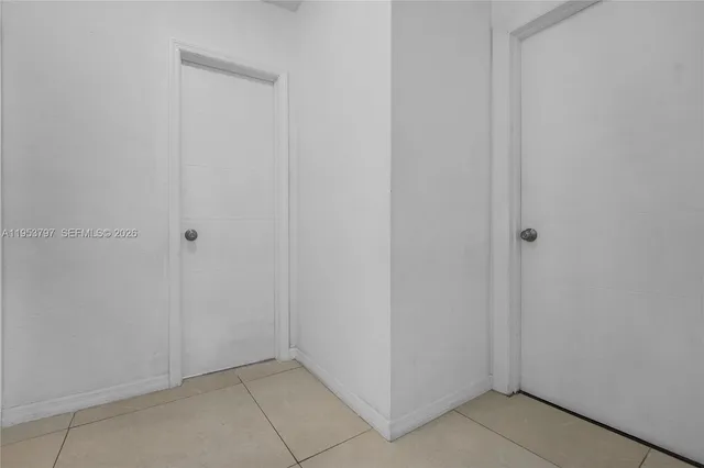 an empty room with closet