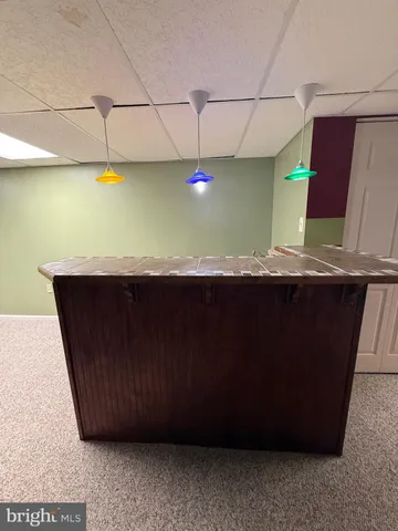 a room with granite countertop