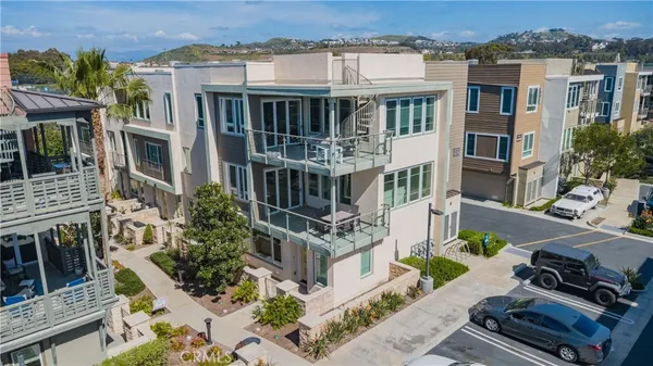 an aerial view of a house with balcony