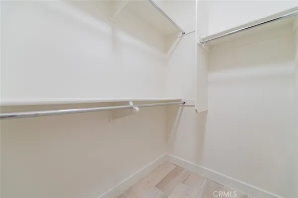 a view of small space with racks on the wall