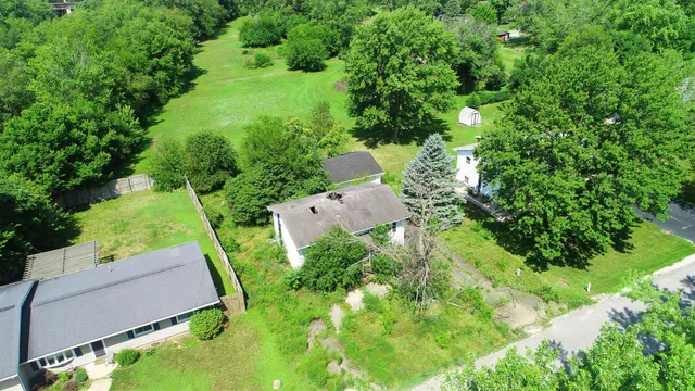 an aerial view of garden