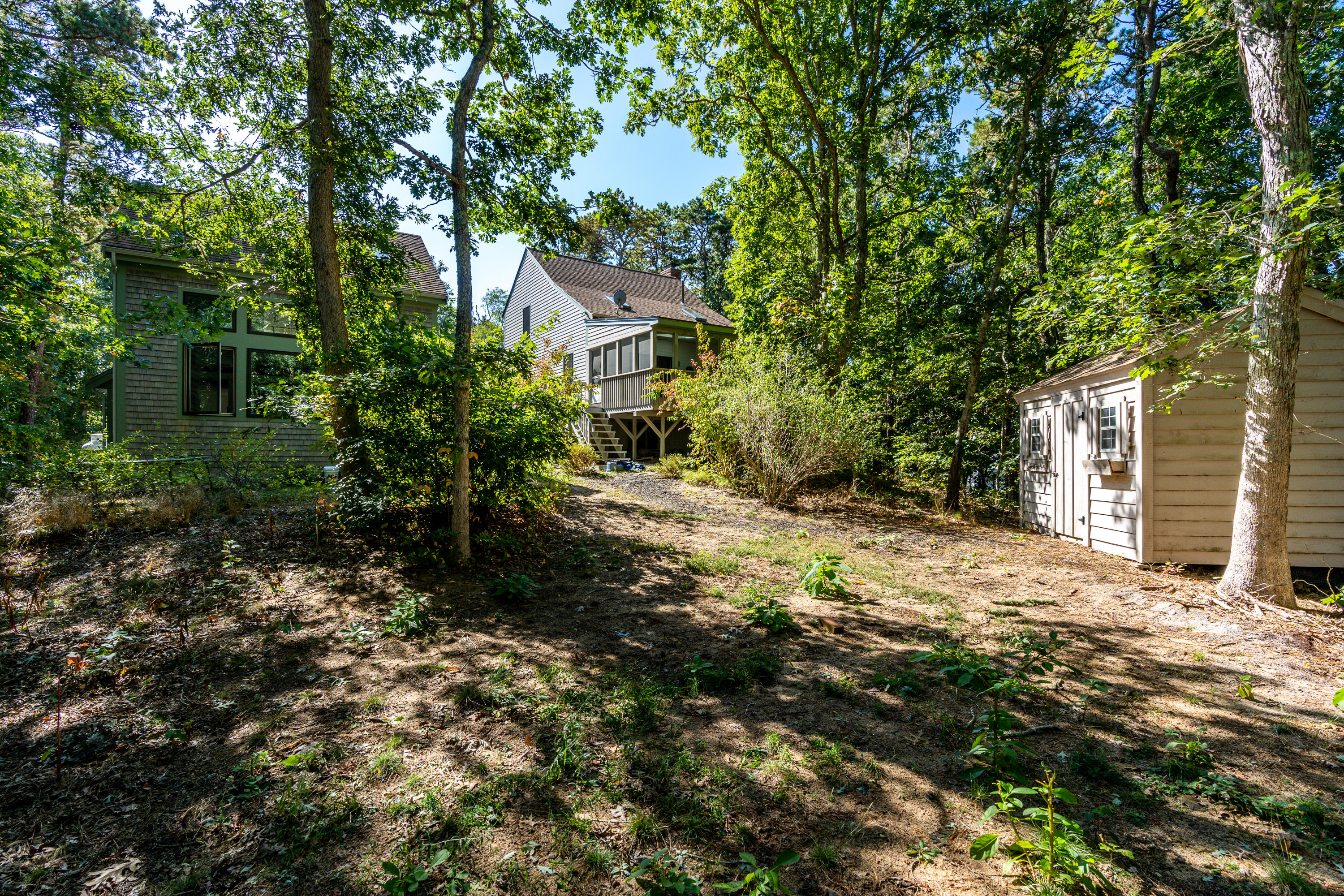 16 Meadow View Wellfleet, MA 02667 - Photo 35 of 36 a view of a yard with plants and large trees