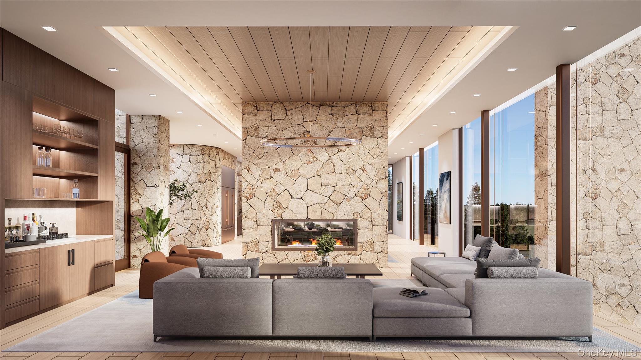 151 Rowe Road Red Hook, NY 12571 - Photo 11 of 35 a living room with fireplace furniture and a chandelier