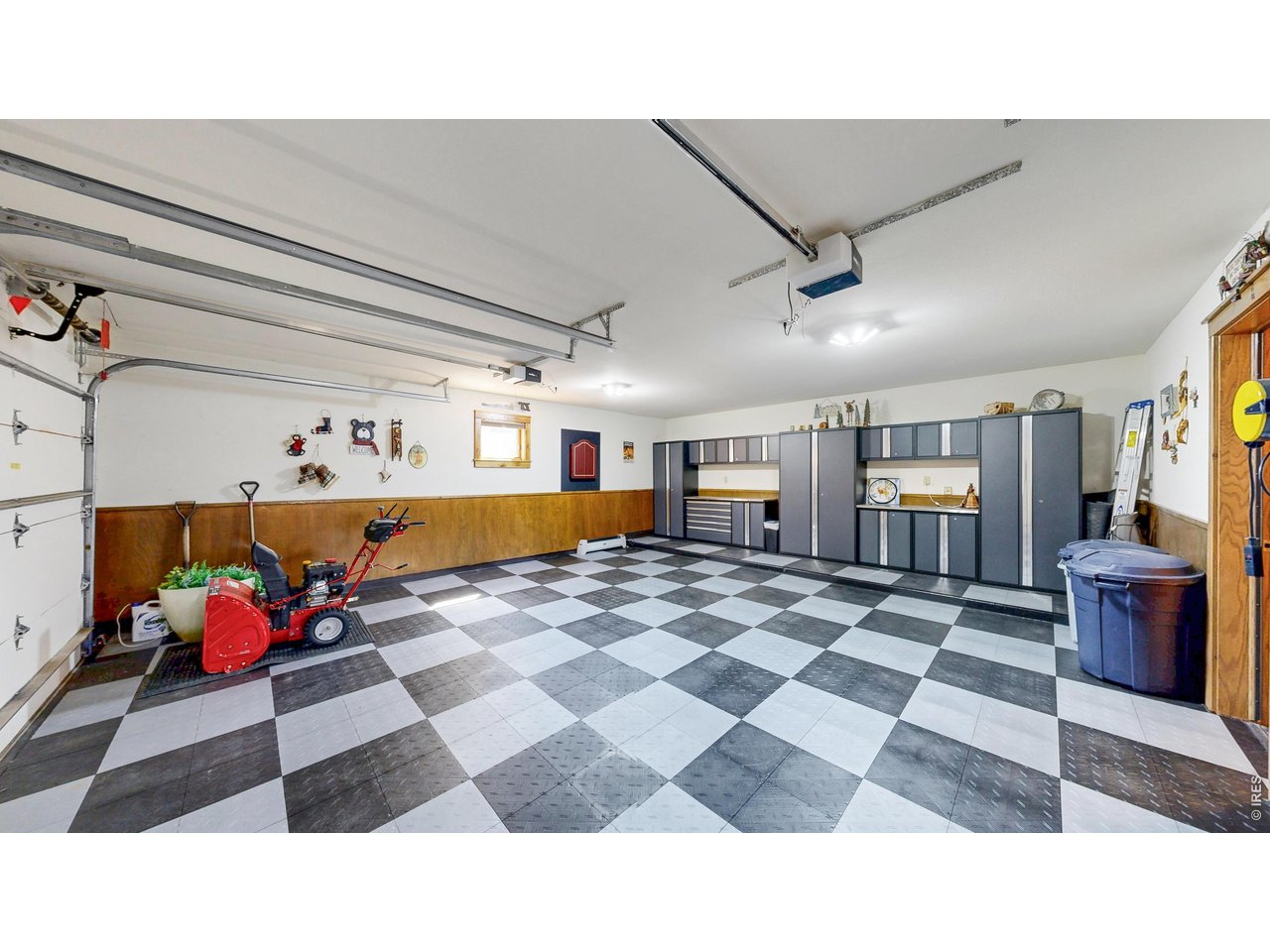 2619 Ridge Lane Estes Park, CO 80517 - Photo 32 of 48 High Impact Polymer MotoFloor Floor Tiles and Set of 10 work and storage cabinets.