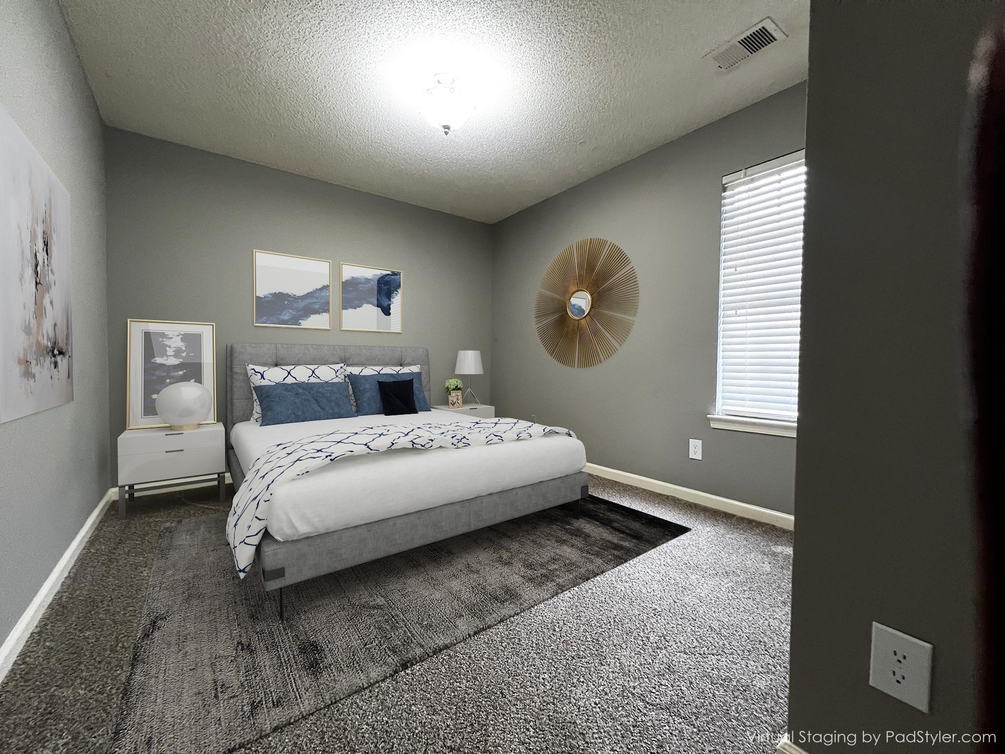 1340 Lagrange Downs Road Cordova, TN 38018 - Photo 16 of 23 Bedroom with a textured ceiling, carpet flooring, and multiple windows