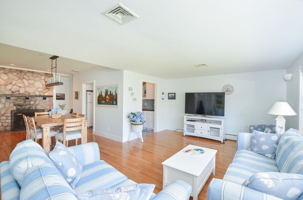 46 Gunning Point Road, Unit 2 Falmouth, MA 02540 - Photo 10 of 29 a living room with furniture and a flat screen tv