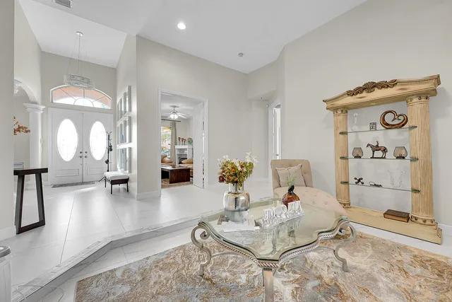 a living room with furniture