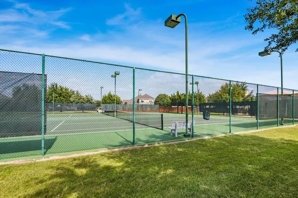 a view of outdoor space with trampoline
