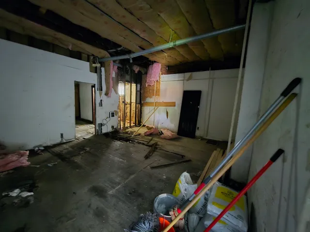 a view of a storage room