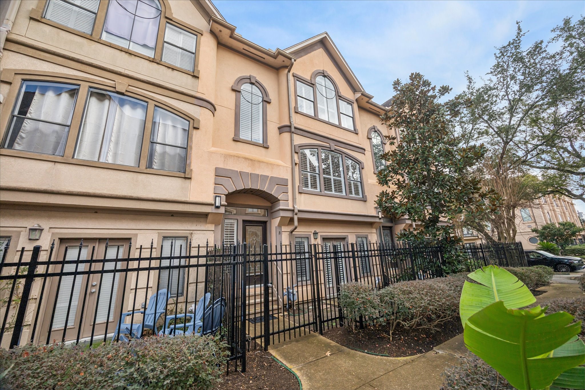 From of townhome Is gated.