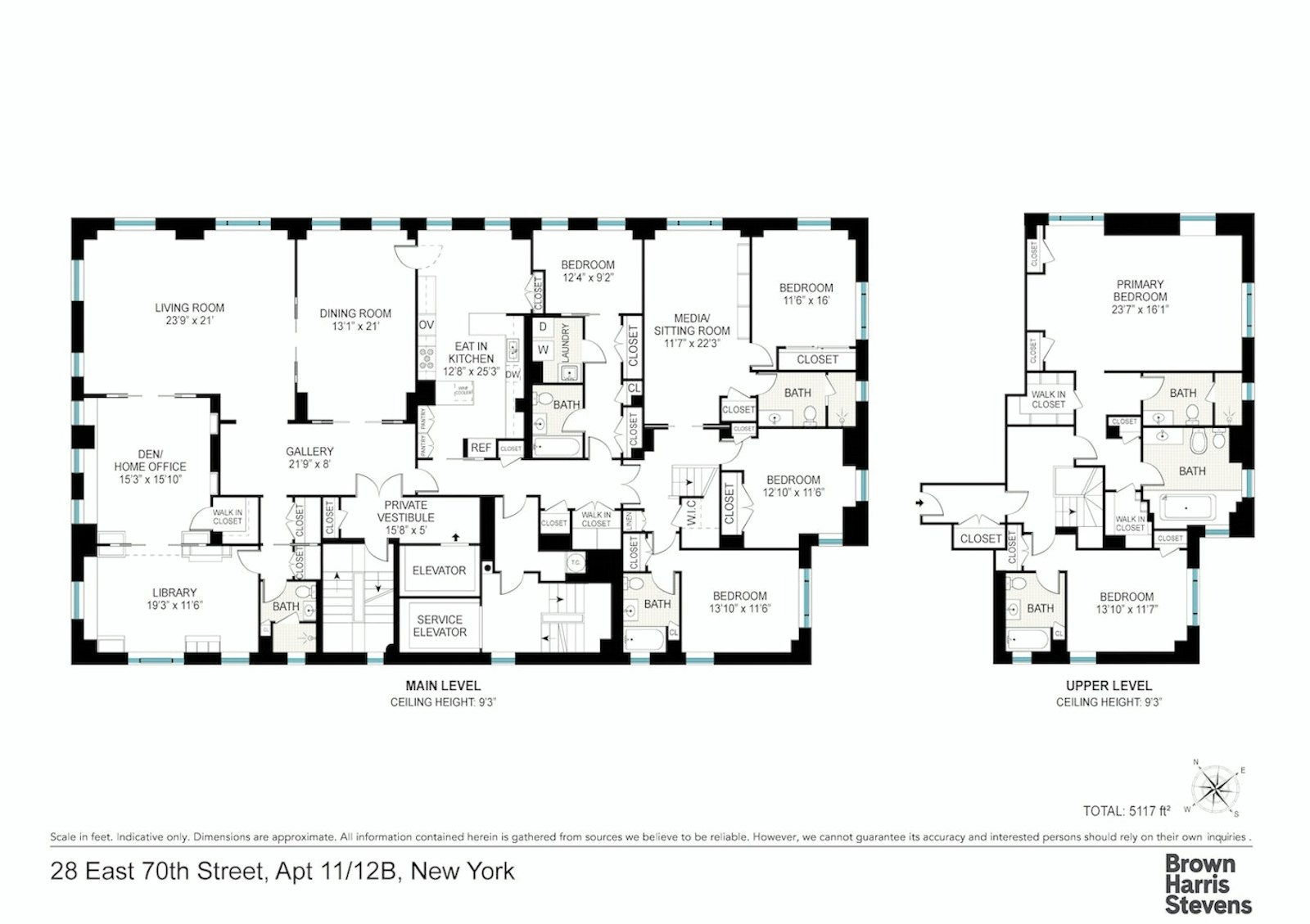 841 Madison Avenue, Unit 11/12 Manhattan, NY 10021 - Photo 19 of 19 a black and white photo of a room