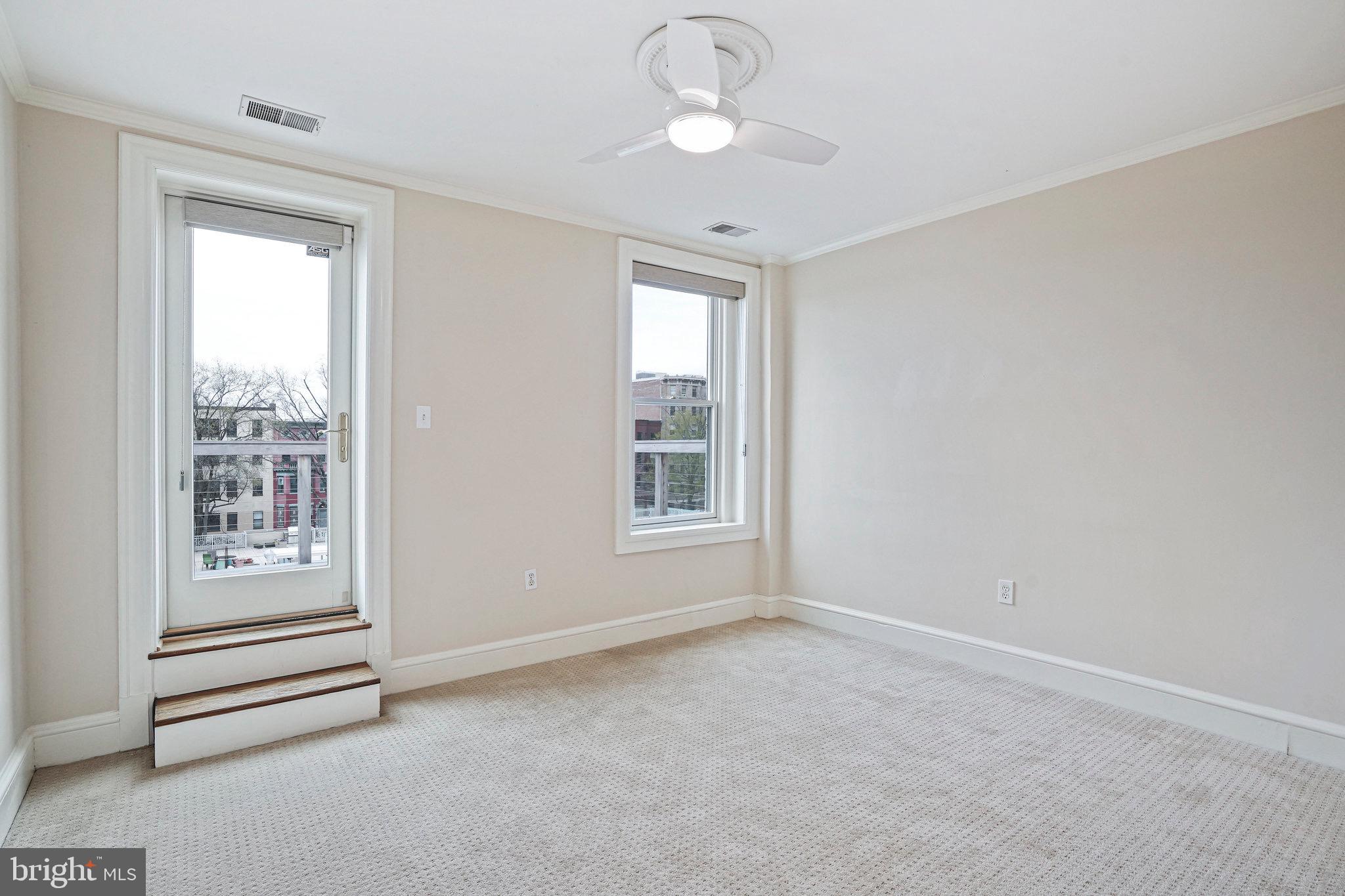 1850 Kalorama Road Northwest, Unit A Washington, DC 20009 - Photo 24 of 35 Bedroom 3 with door to private balcony