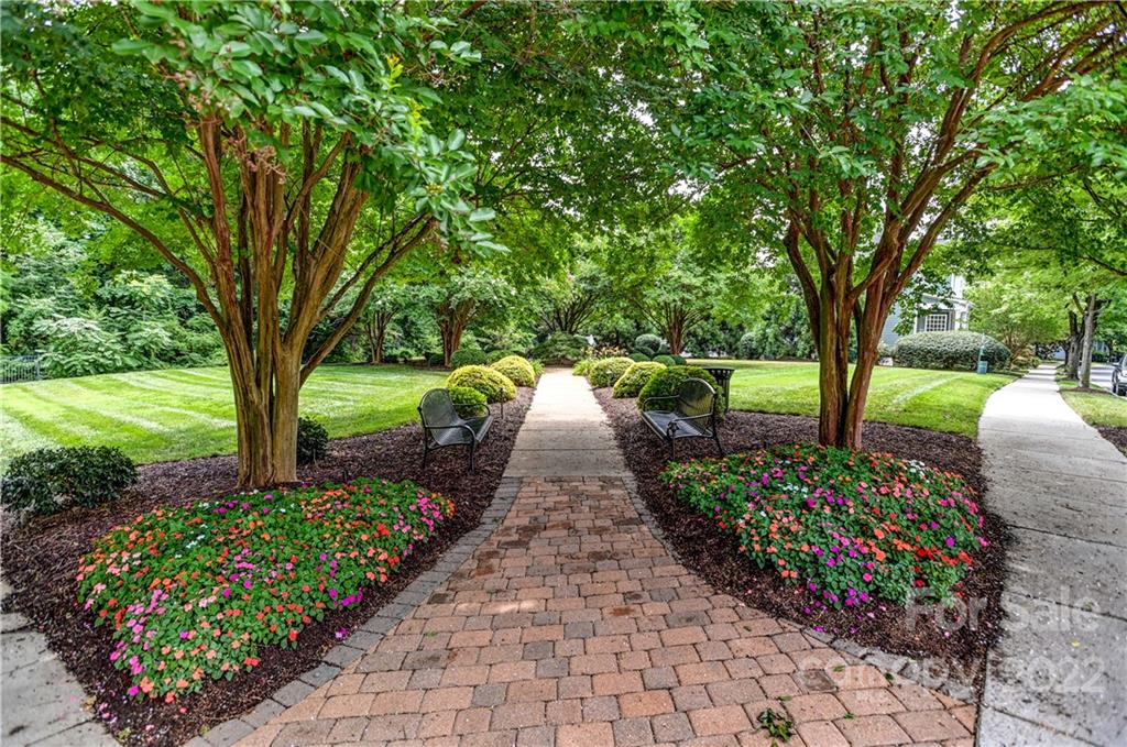 17505 Calverton Road Huntersville, NC 28078 - Photo 32 of 35 a view of a garden with flowers and trees