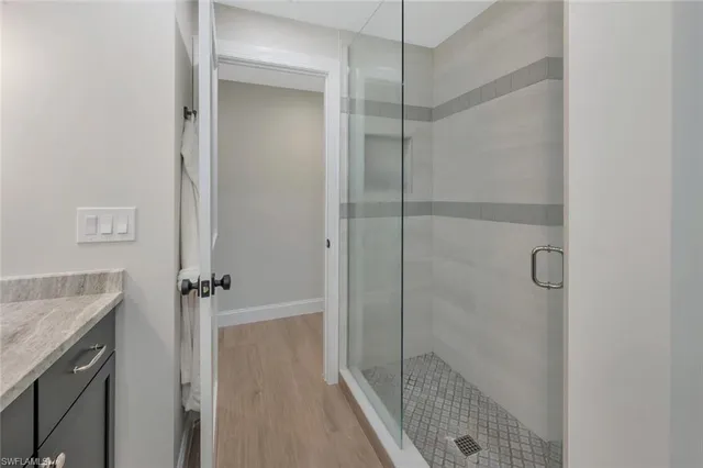 a bathroom with a shower