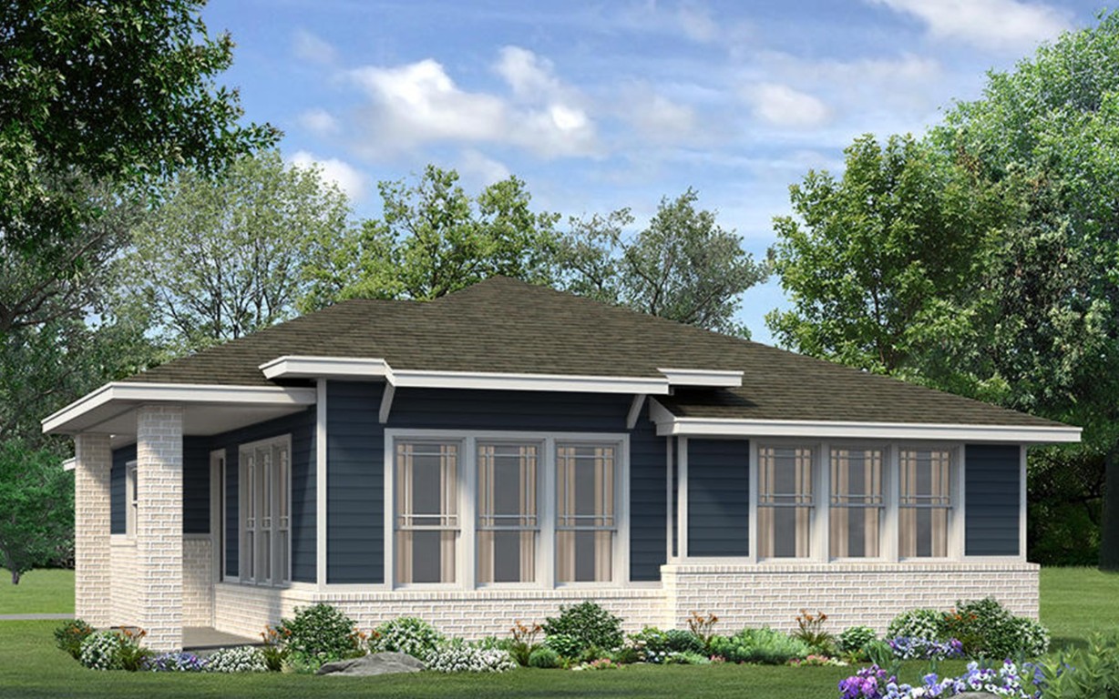 a house with trees in the background