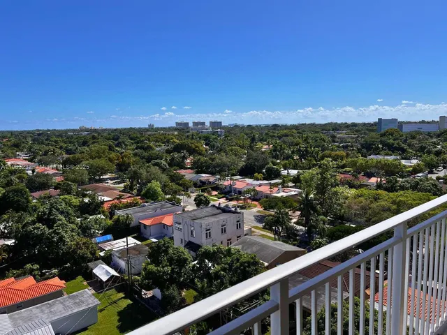 a view of a city from a balcony