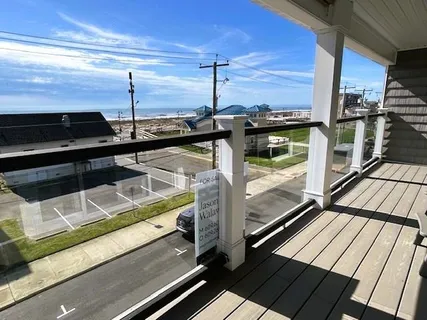 a view of a terrace with chairs