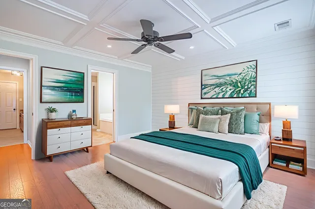 a view of a room with racks on the wall