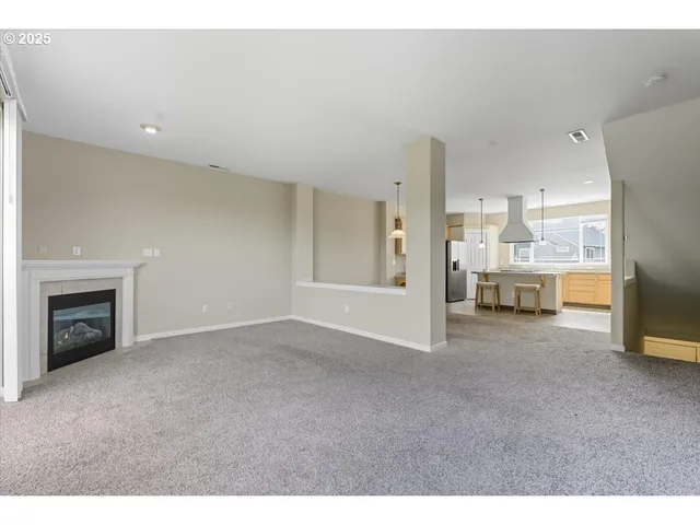 a view of a livingroom with a fireplace