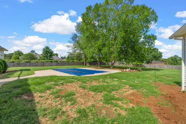 a view of a backyard