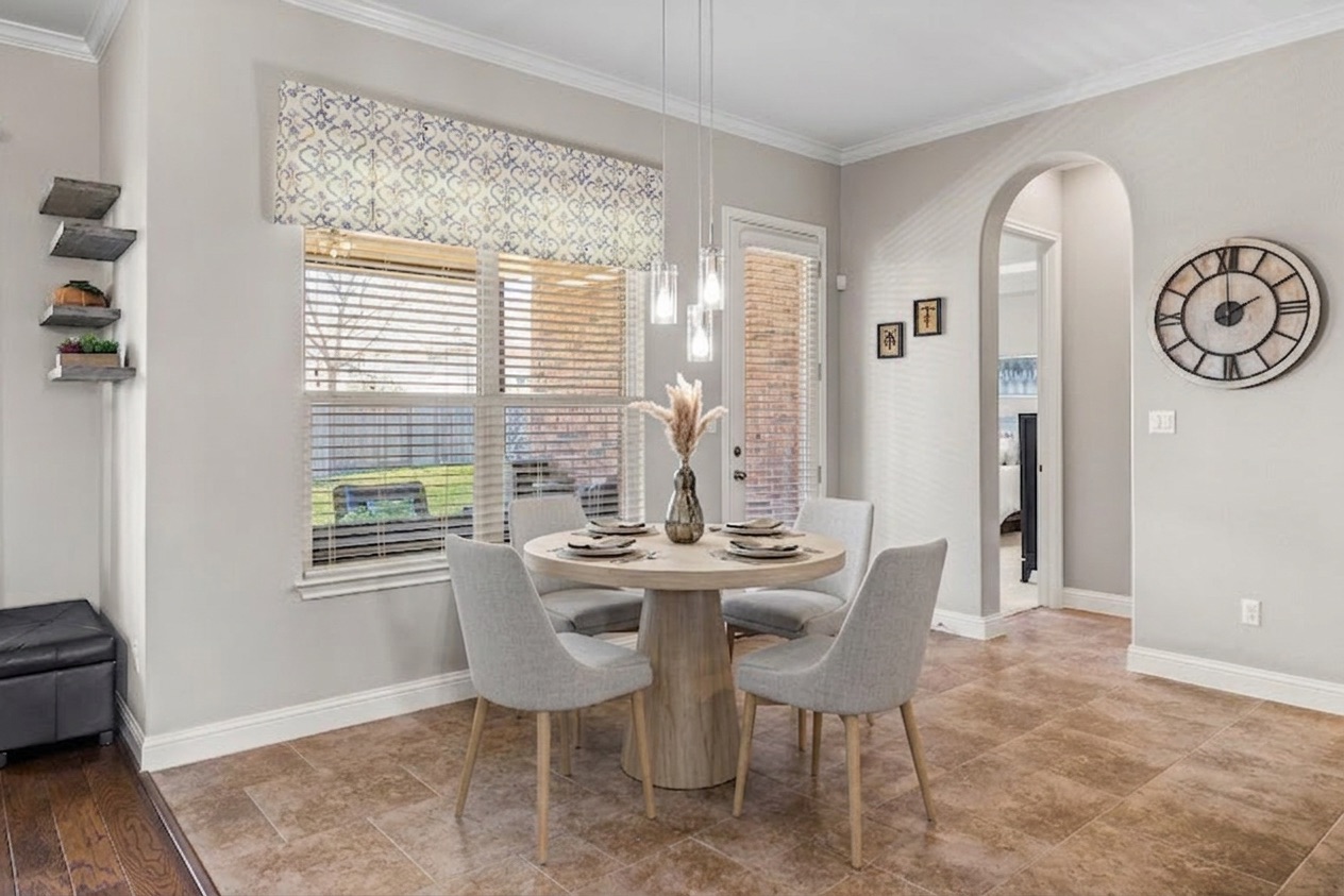 151 Swallowtail Drive Austin, TX 78737 - Photo 12 of 40 a view of a dining room with furniture window and wooden floor