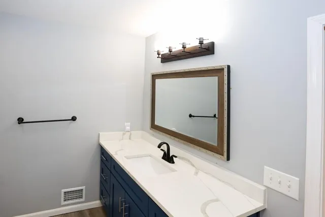 a close view of a sink in a bathroom