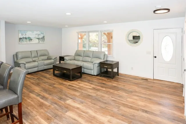 a living room with furniture