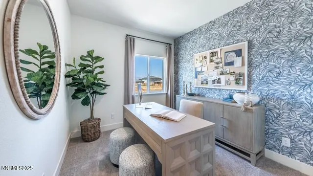 a room with furniture and a potted plant