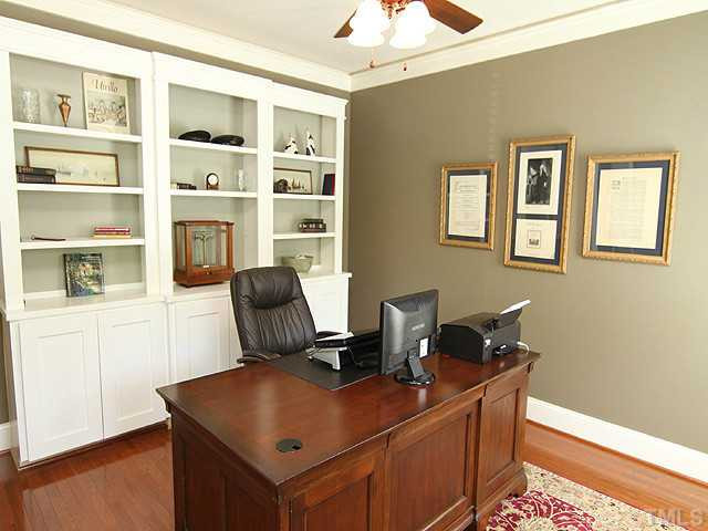108 Redhill Road Holly Springs, NC 27540 - Photo 5 of 25 Formal Living Room with Built-ins Also Makes A Great Office Space Living Room