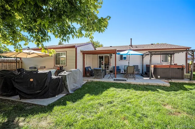 a view of a house with a patio