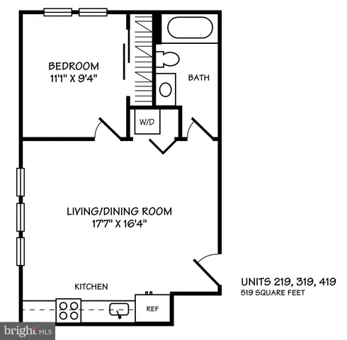 front view of a building with a street