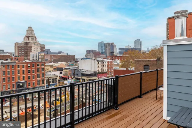 a view of city from a balcony