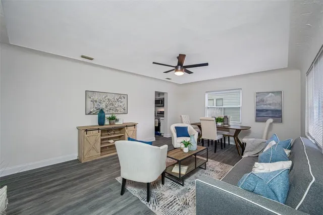 a living room with furniture