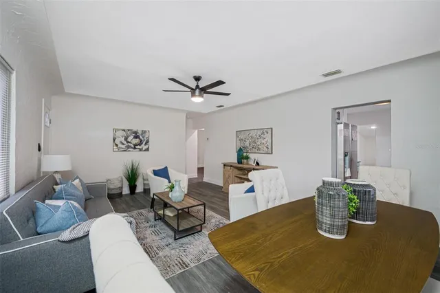 a living room with furniture