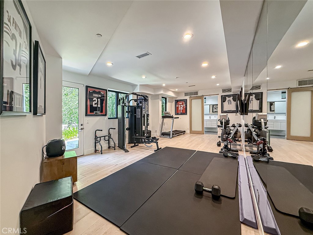 158 Bell Cyn Road Bell Canyon, CA 91307 - Photo 43 of 53 a view of a room with gym equipment