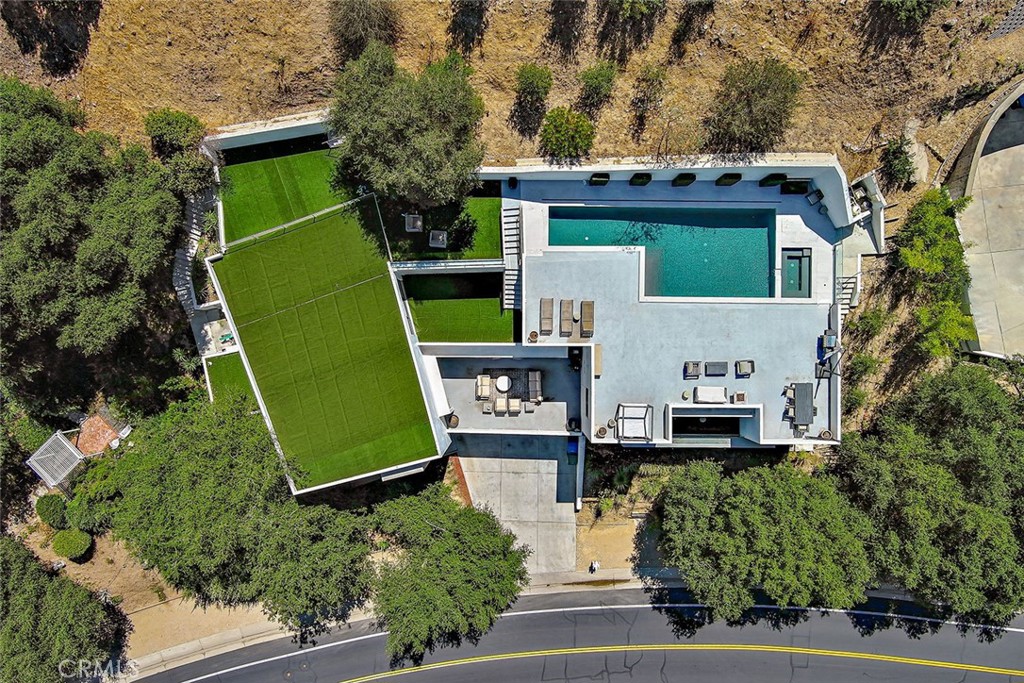158 Bell Cyn Road Bell Canyon, CA 91307 - Photo 50 of 53 an aerial view of a house with a garden