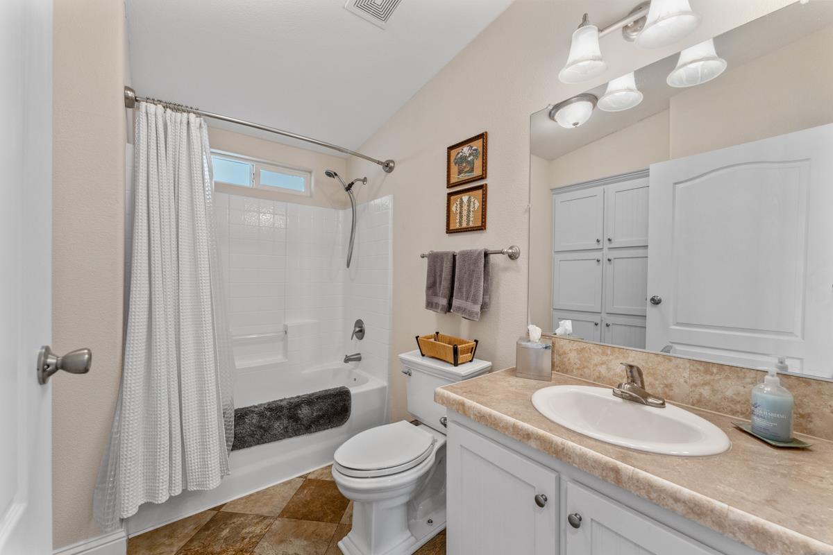 128 Don Felipe Ojai, CA 93023 - Photo 20 of 35 a bathroom with a sink toilet vanity and shower