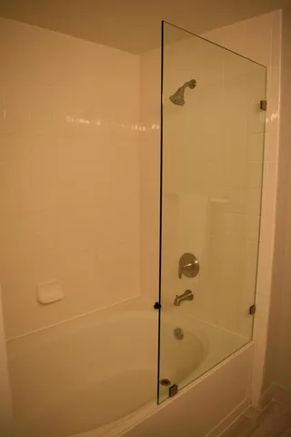 a bathroom with a shower