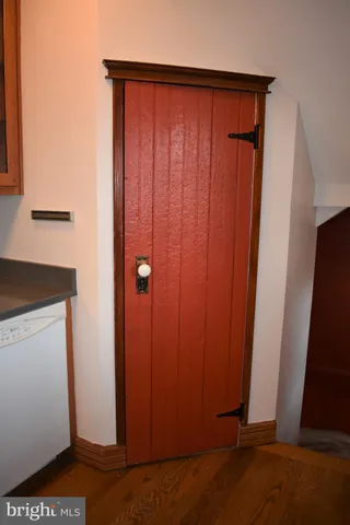 a view of an entryway with a fireplace