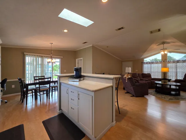 a kitchen with lots of counter top space