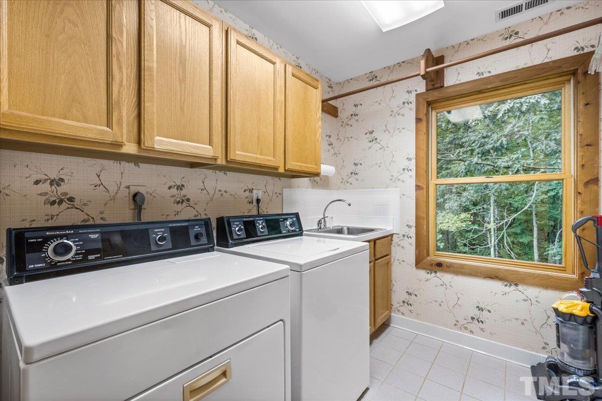 1625 Rougemont Road Rougemont, NC 27572 - Photo 27 of 30 a utility room with stainless steel appliances white cabinets and a window