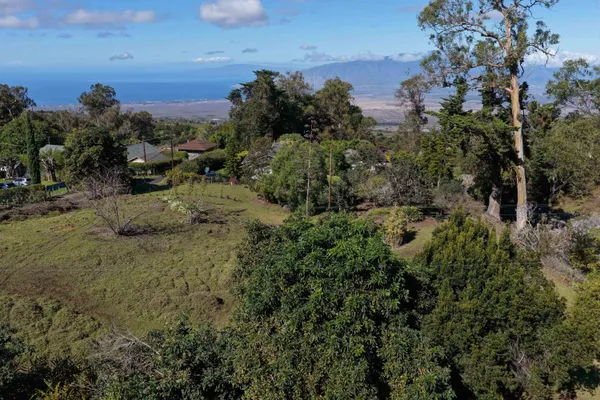 an aerial view of a houses with a yard