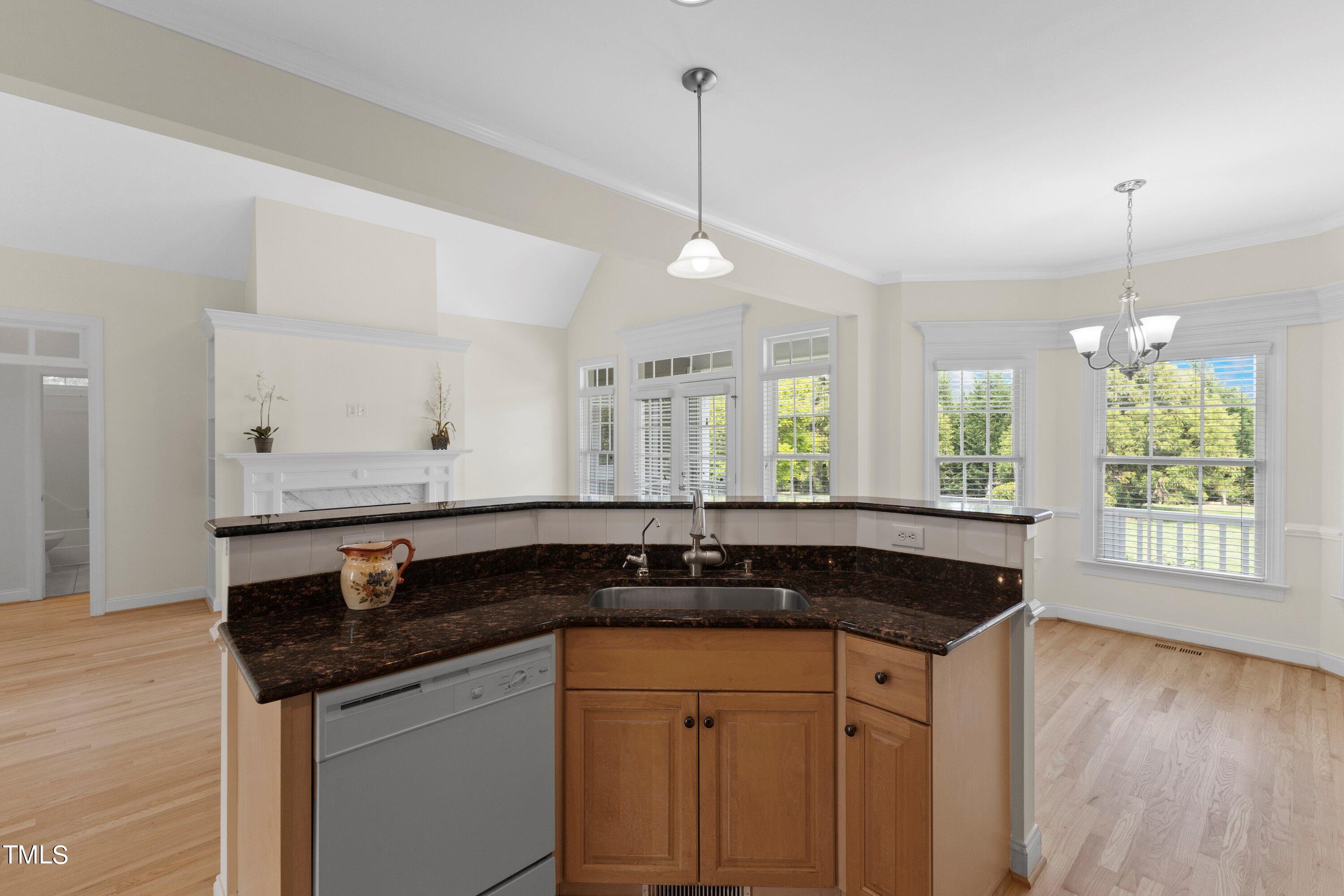 1004 Pasture View Lane Raleigh, NC 27603 - Photo 16 of 48 At the kitchen island looking out to the family and breakfast room.
