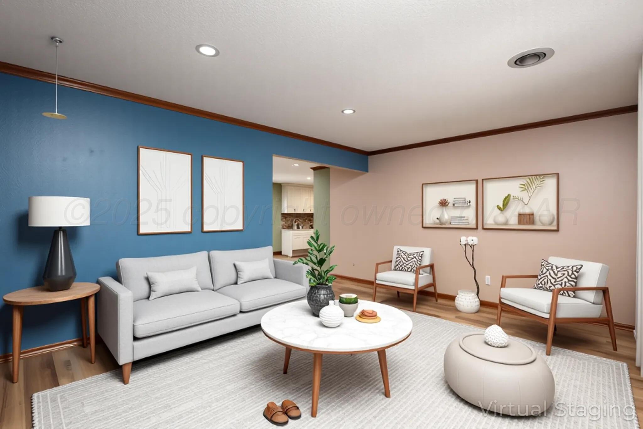 3729 Wayne Street Amarillo, TX 79109 - Photo 4 of 30 a living room with furniture and a wooden floor