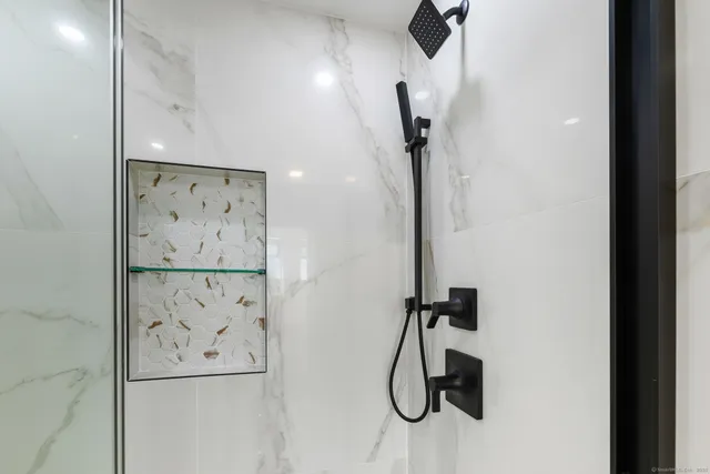a bathroom with a shower