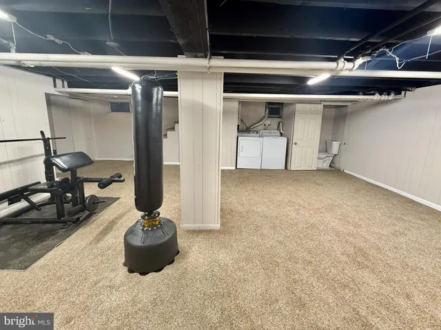 a room with gym equipment