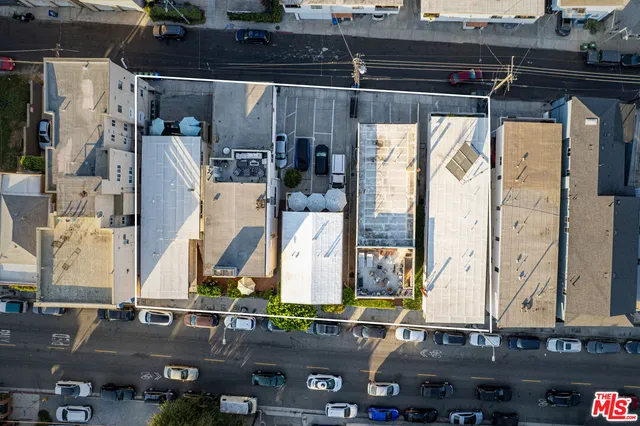 an aerial view of beach and ocean